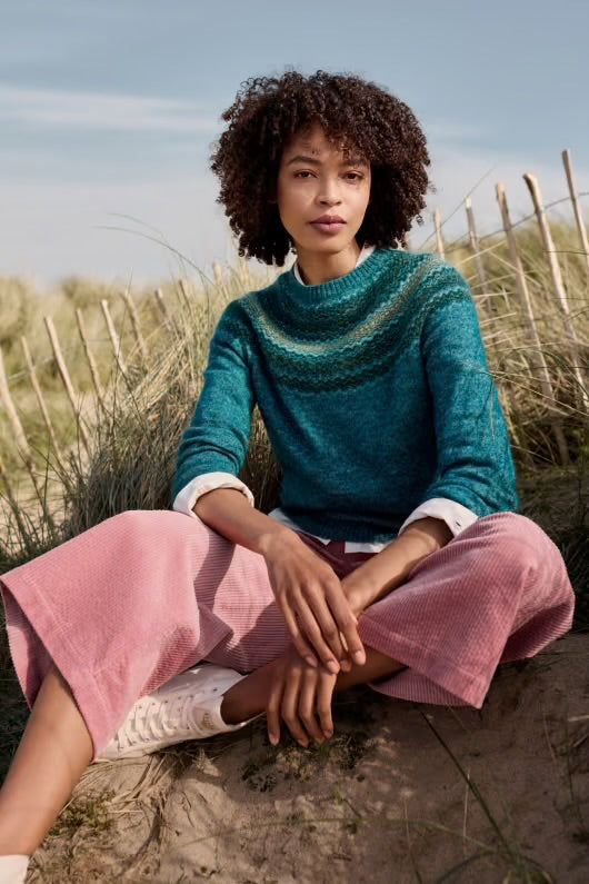 Seasalt Spruce Frost Mohair-blend Fairisle Jumper