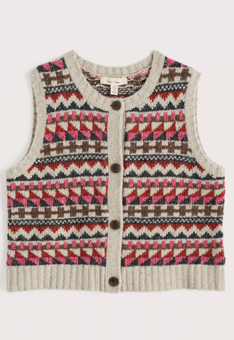 Seasalt Dawson Pick Vest Fairisle