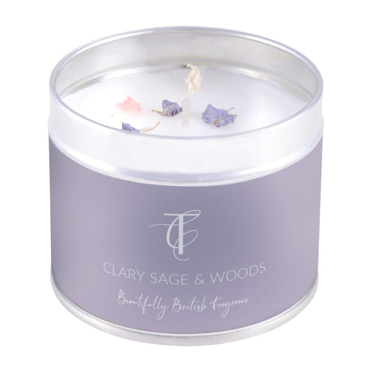 Clary Sage & Woods Tin Candle
