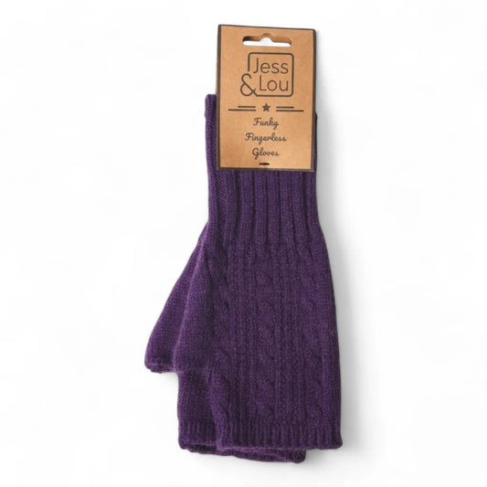 Jess & Lou Fingerless Cable Knit Gloves