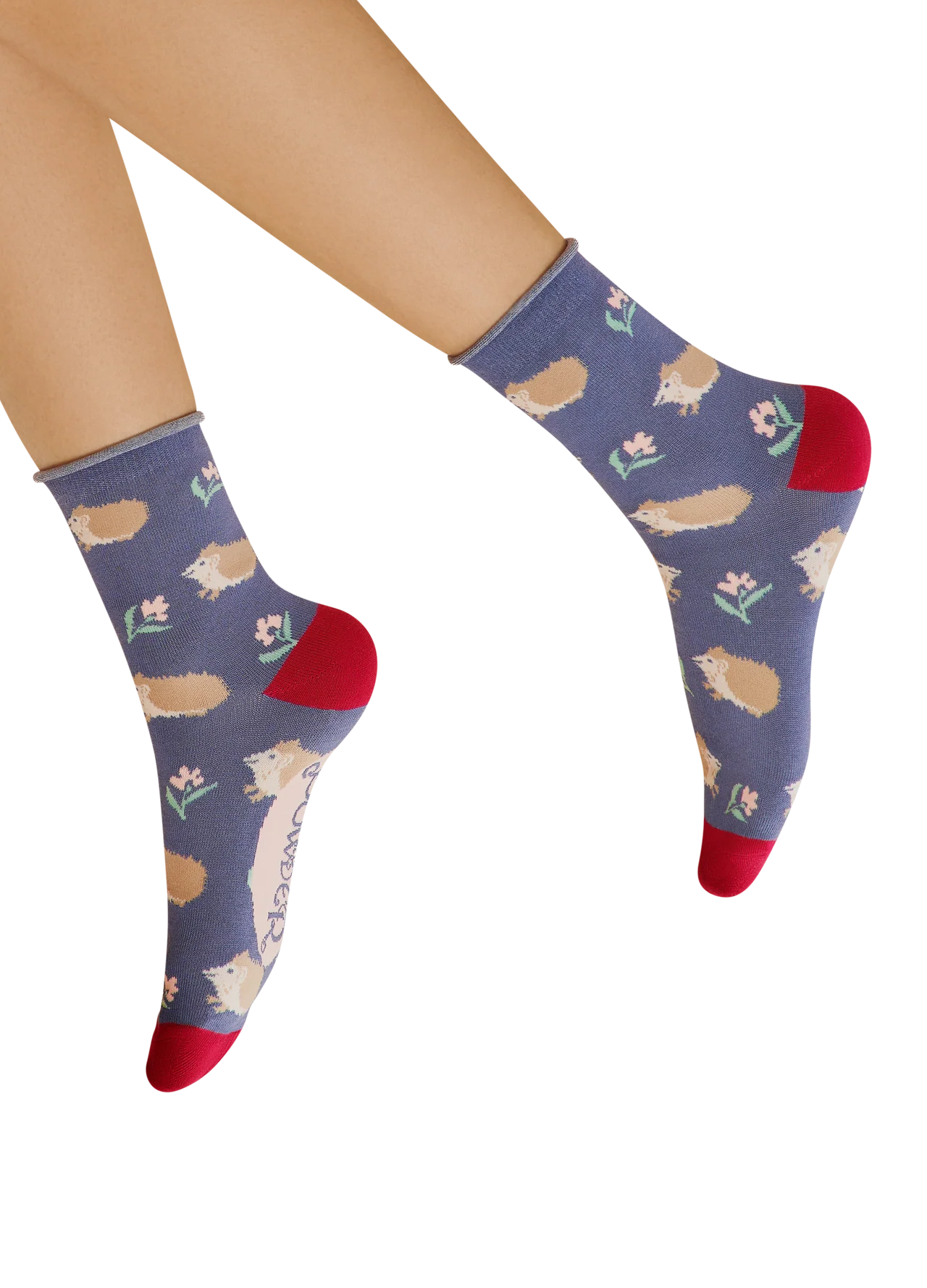Powder Bamboo Snuffling Hedgehog Ankle Socks