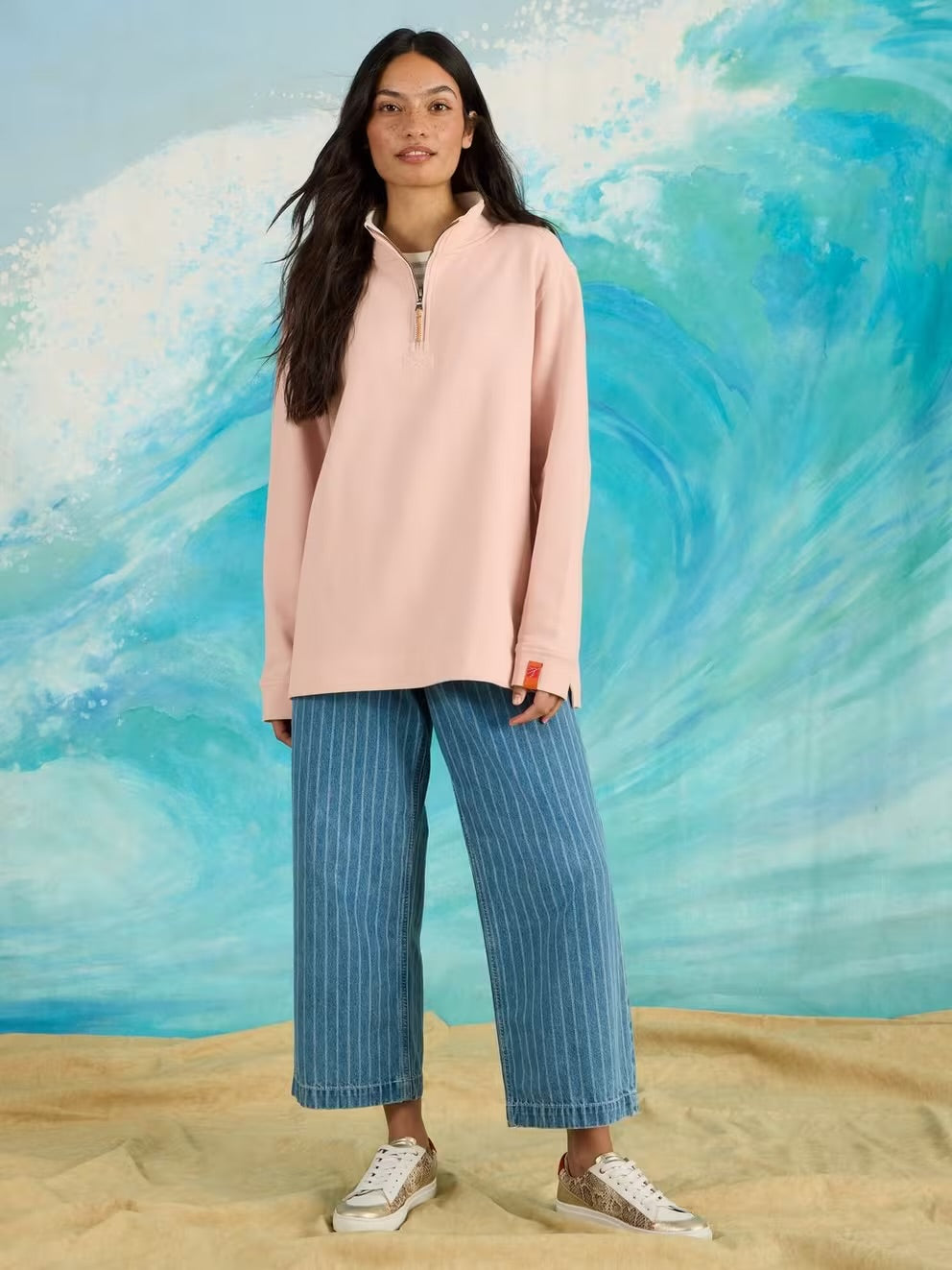 White Stuff Rewind ‘85 Half Zip Sweat Plain