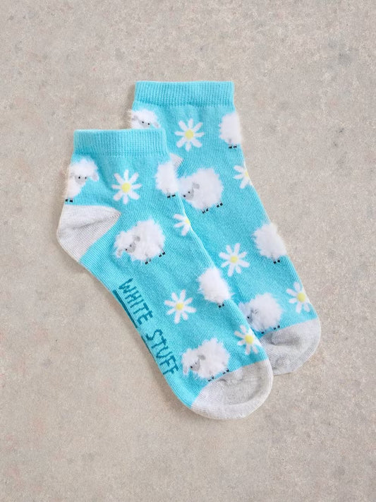 White Stuff Fluffy Sheep Trainer Socks