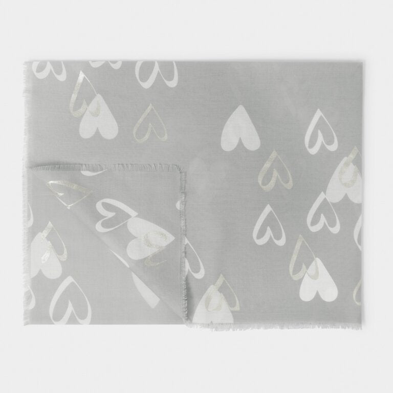Katie Loxton Heart Printed Foil Scarf