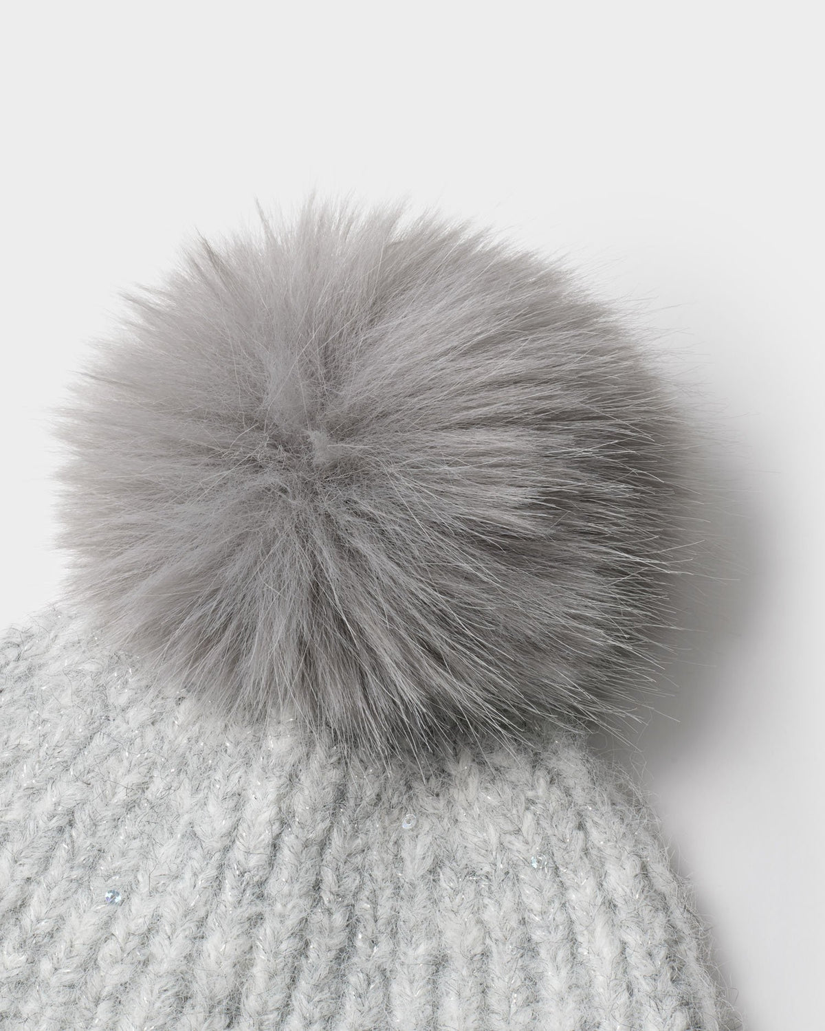 Katie Loxton Sequin Soft Knit Hat in Light Grey