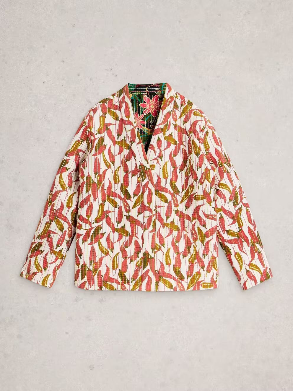 White Stuff Printed Quilted Jacket