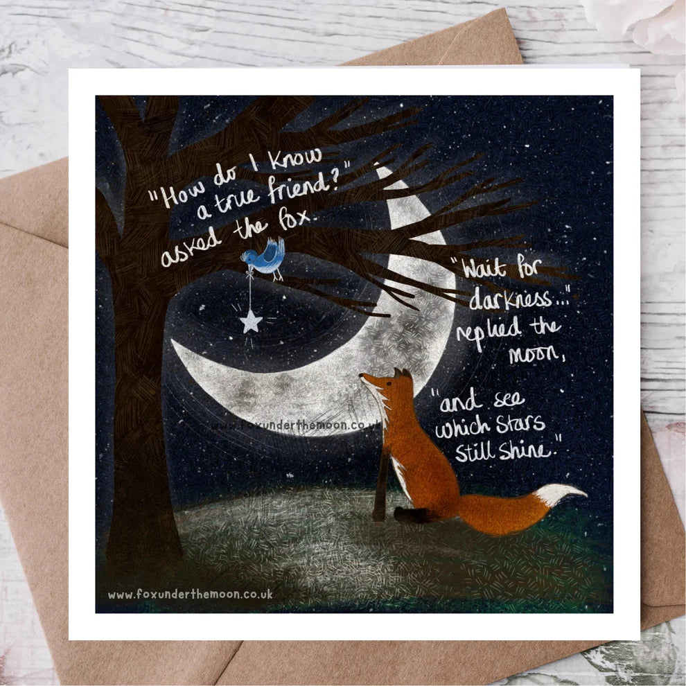 Fox Under The Moon Card “A True Friend”