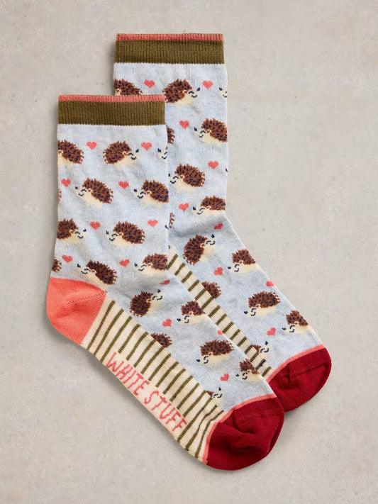 White Stuff Fluffy Hedgehog Ankle Socks