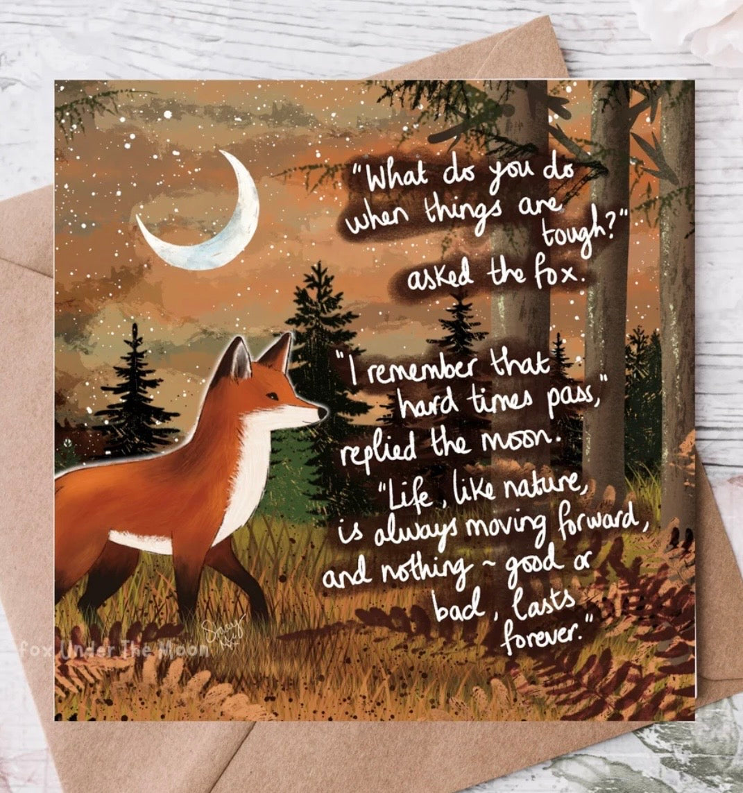 Fox Under The Moon Card “Moving Forward”