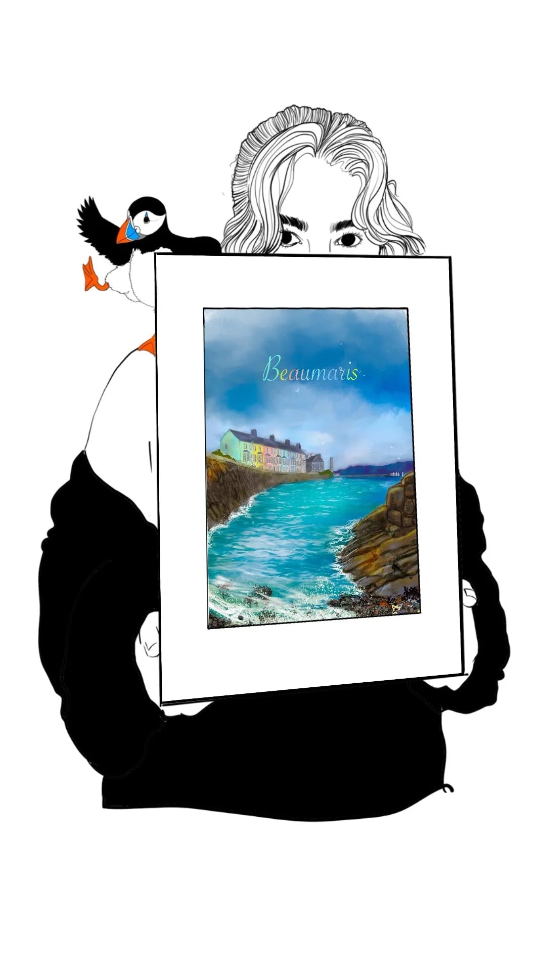 Puffin Prints “Beaumaris” Mounted A4 Print