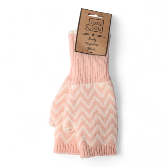 Jess & Lou Fingerless Herringbone Gloves