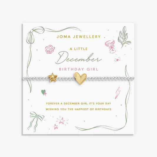 Joma Jewellery Birth Month A Little 'December' Bracelet in Silver and Gold Plating