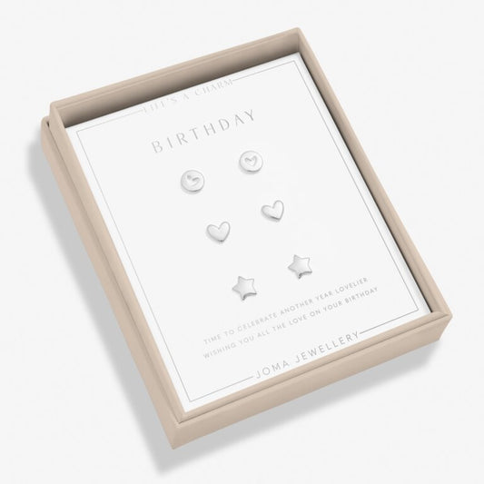 Joma Jewellery Life's A Charm Silver plated "Birthday" Earrings