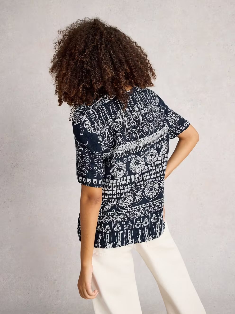 White Stuff Elisa Short Sleeve V Neck Top