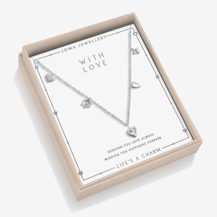 Joma Jewellery Life’s A Charm ‘With Love’ Necklace Silver Plated