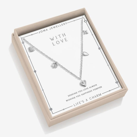 Joma Jewellery Life’s A Charm ‘With Love’ Necklace Silver Plated