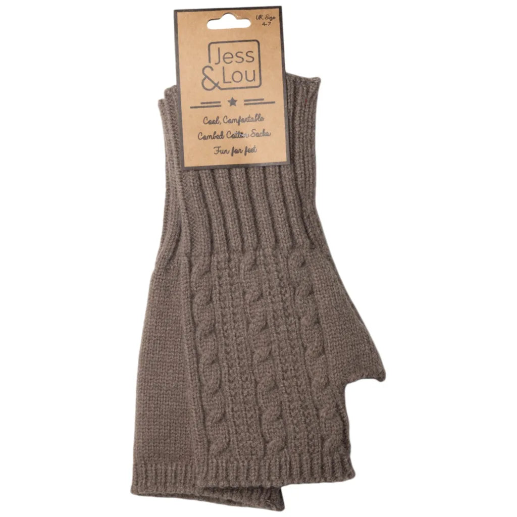 Jess & Lou Fingerless Cable Knit Gloves