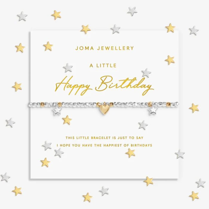 Joma Jewellery Sparkle Confetti A little ‘Happy Birthday’ Silver & Gold Plated Bracelet