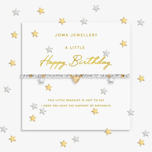 Joma Jewellery Sparkle Confetti A little ‘Happy Birthday’ Silver & Gold Plated Bracelet