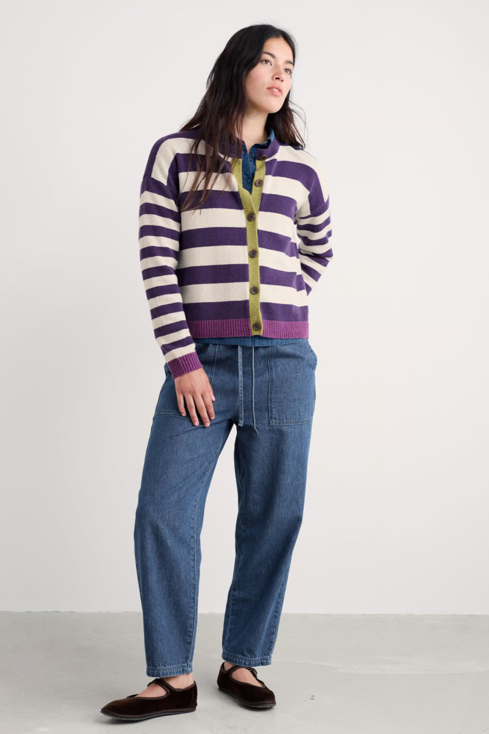 Seasalt Pinwell Striped Cardigan Made With Lambswool