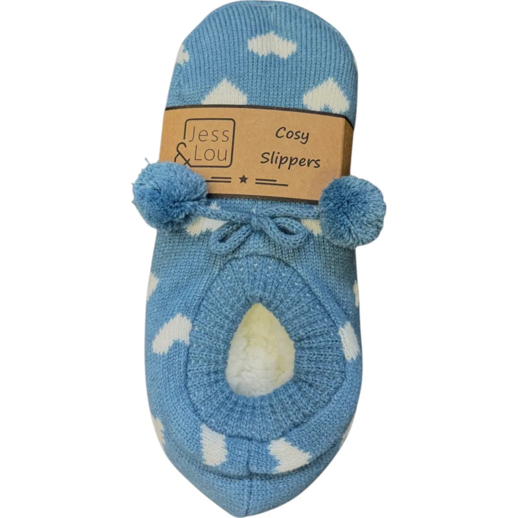 Jess & Lou Happy Hearts Super Cosy Slippers