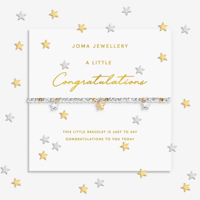 Joma Jewellery Sparkle Confetti A little ‘Congratulations’ Silver & Gold Plated Bracelet