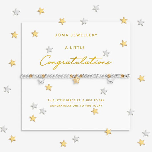 Joma Jewellery Sparkle Confetti A little ‘Congratulations’ Silver & Gold Plated Bracelet