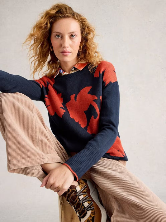 White Stuff Olive Floral Crew Neck Jumper