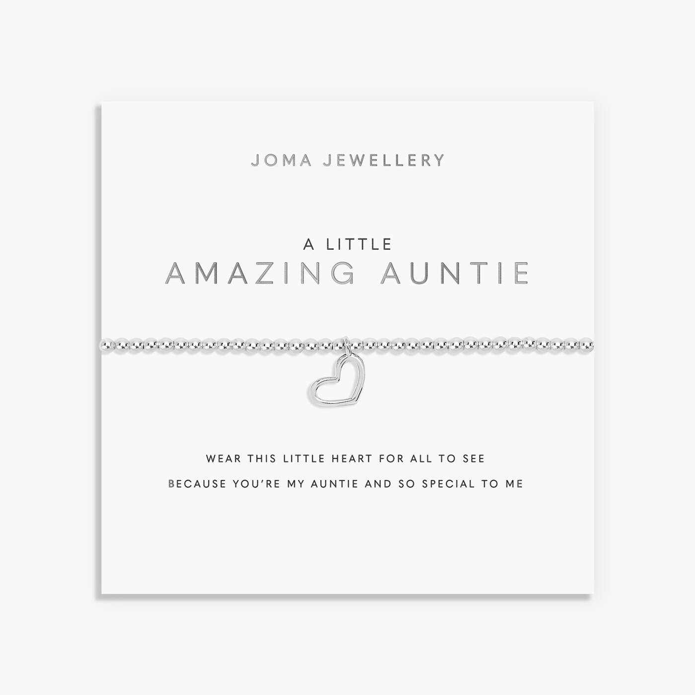Joma Jewellery A Little 'Amazing Auntie' Bracelet in Silver Plating
