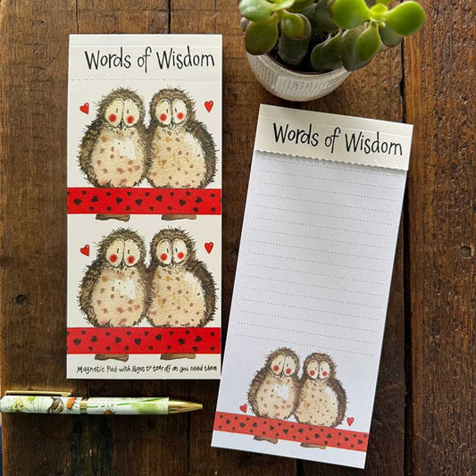 Alex Clark Owls Words of Wisdom Magnetic To Do List