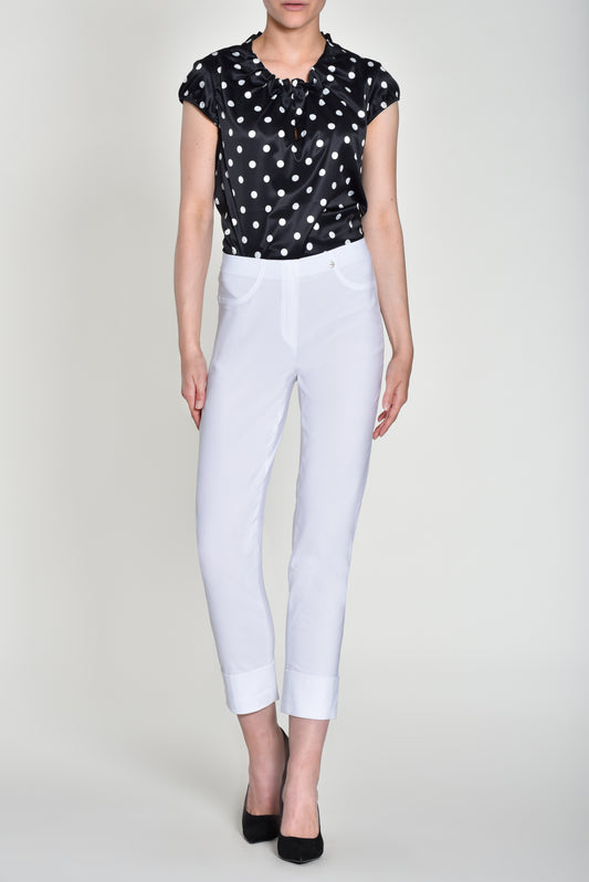 Robell White Bella Trousers 51568  (Colour 10)