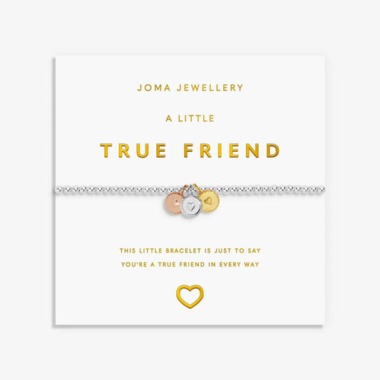 Joma Jewellery A Little Charmed Moments 'True Friend' Bracelet In Silver, Gold, and Rose Gold Plating