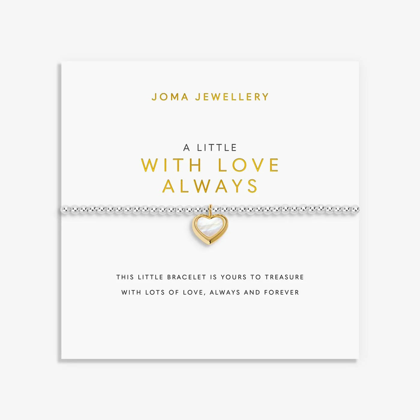 Joma Jewellery A Little 'With Love Always' Bracelet In Silver and Gold Plating