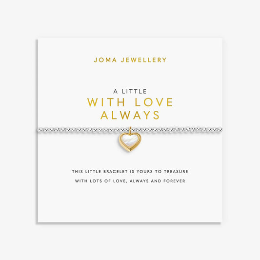 Joma Jewellery A Little 'With Love Always' Bracelet In Silver and Gold Plating