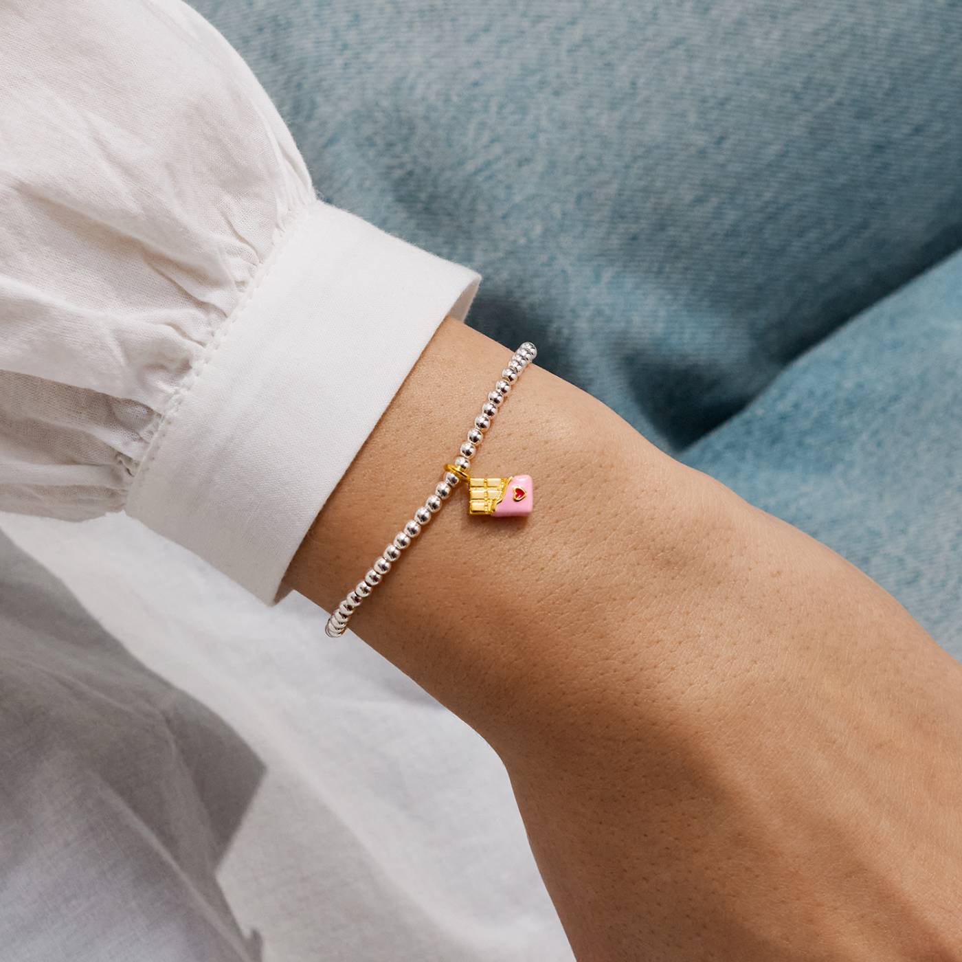 Joma Jewellery A Little Vibes 'Sweet Like Chocolate' Bracelet In Silver Plating