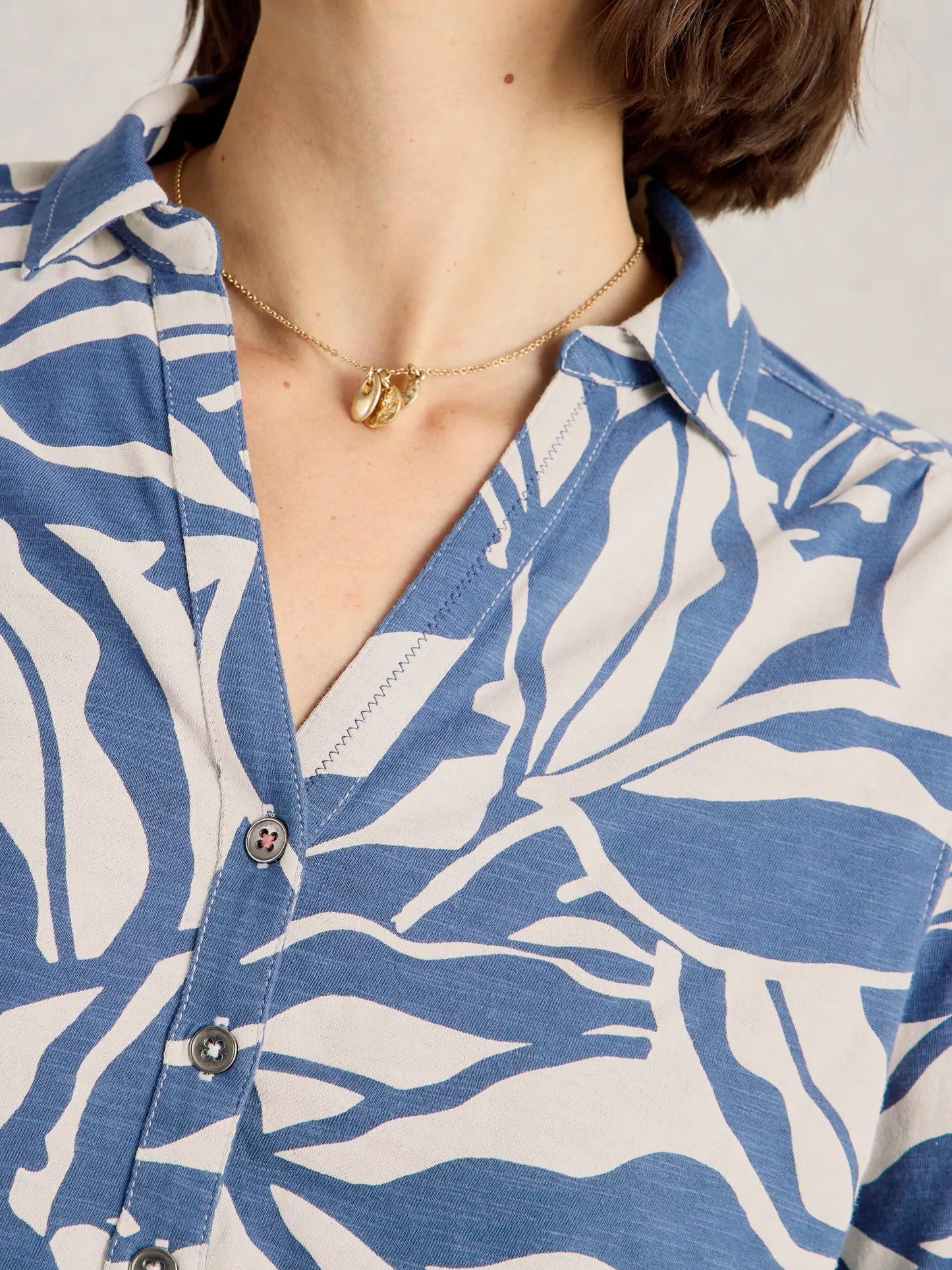 White Stuff Annie Collared Jersey Shirt