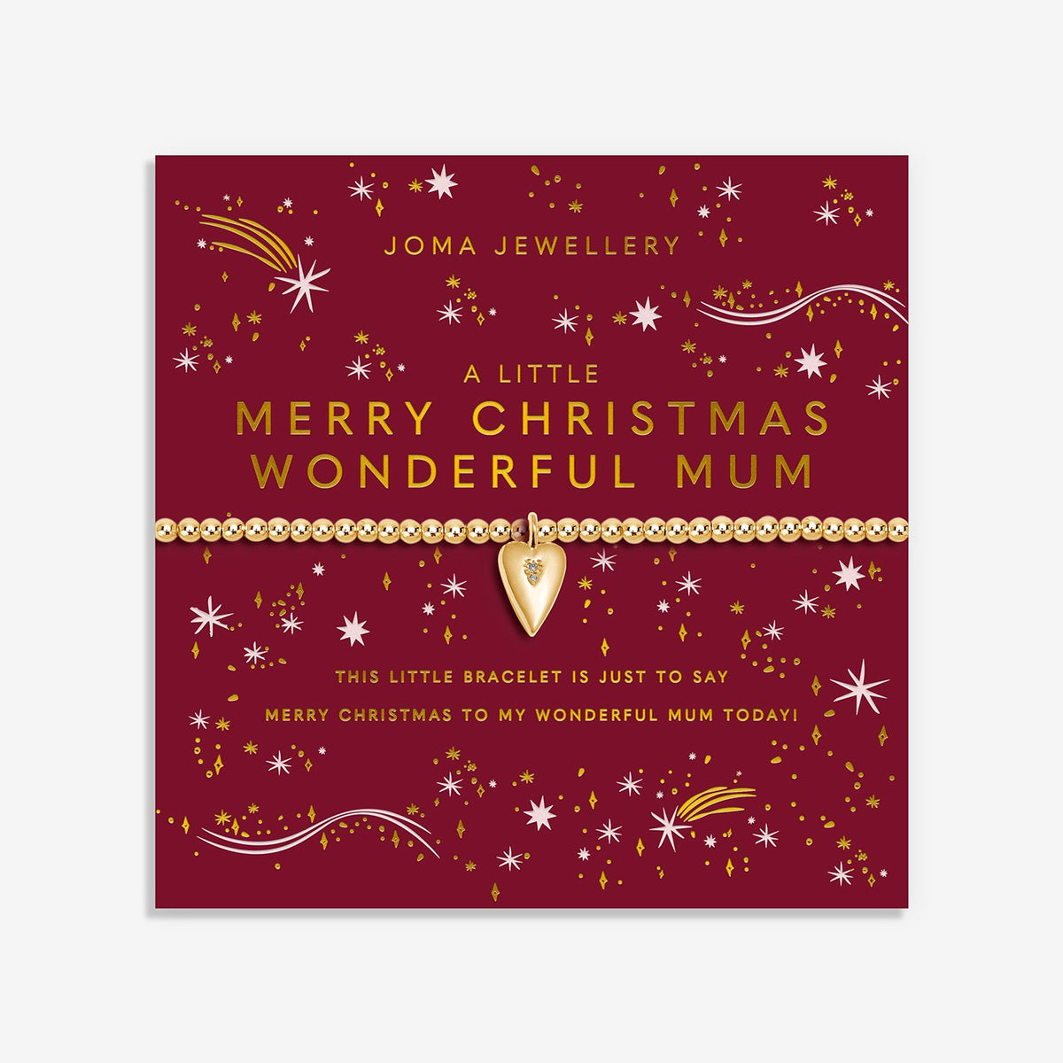 Joma Christmas A Little 'Merry Christmas Wonderful Mum' Bracelet In Gold Plating