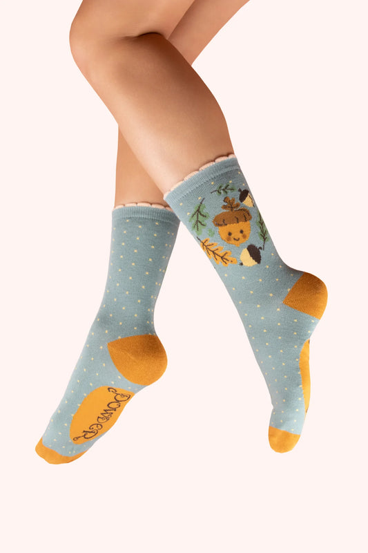 Powder Happy Acorn Ankle Socks