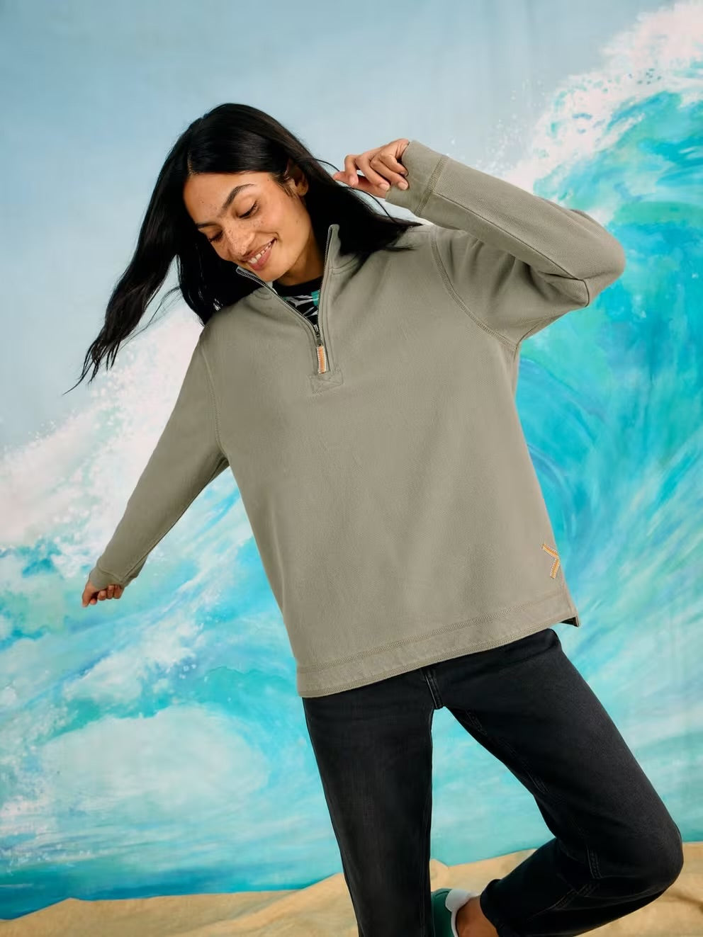 White Stuff Rewind ‘85 Half Zip Sweat