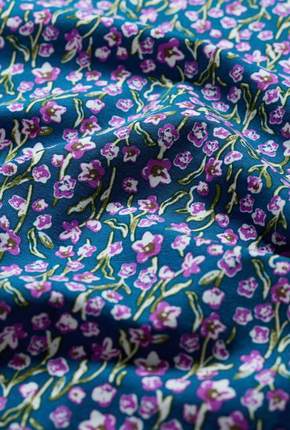 Seasalt Easel 3/4 Sleeve Top - Flax Flower Bright Orchid