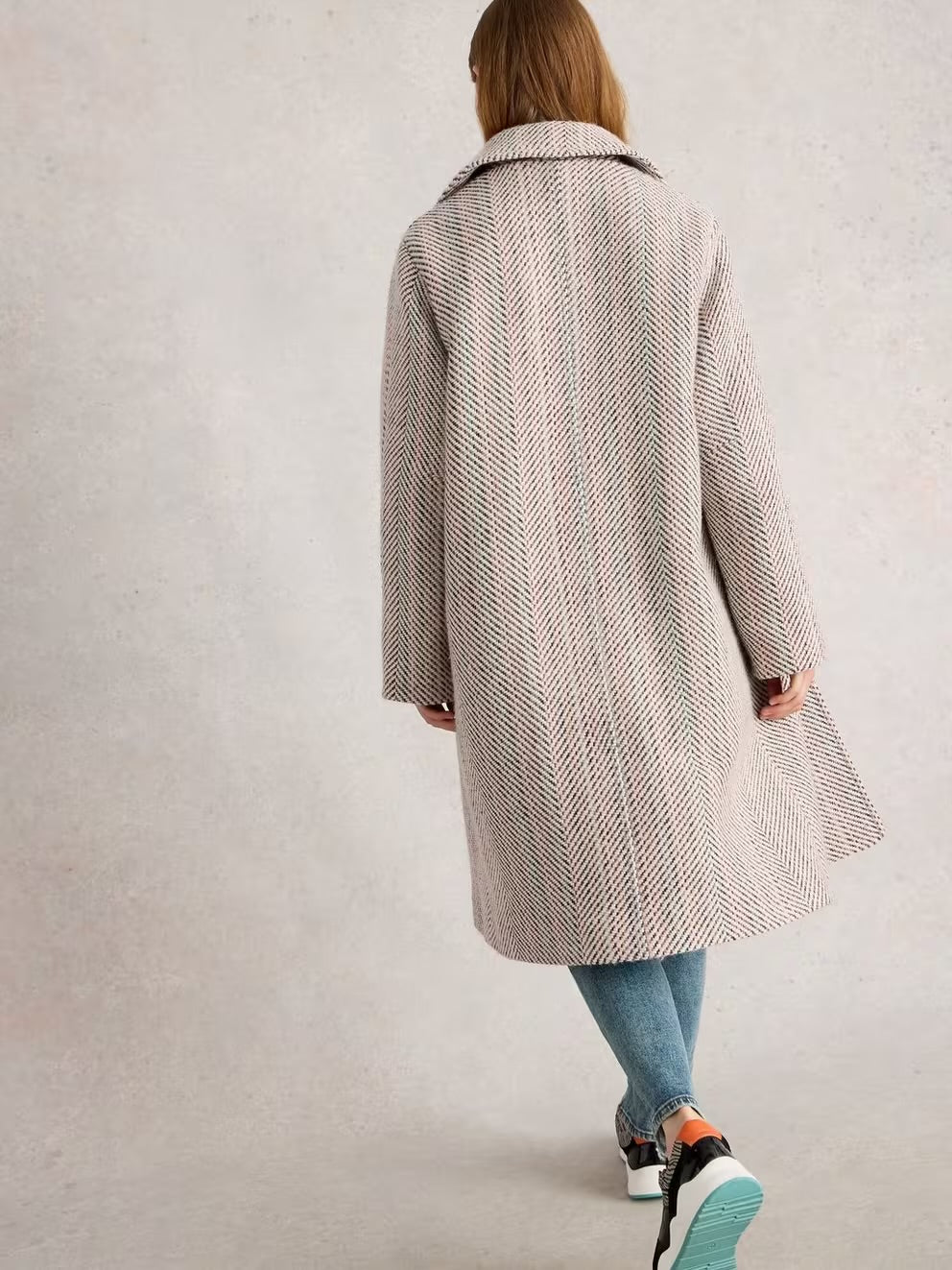 White Stuff Kelsey Texture Wool Blend Coat