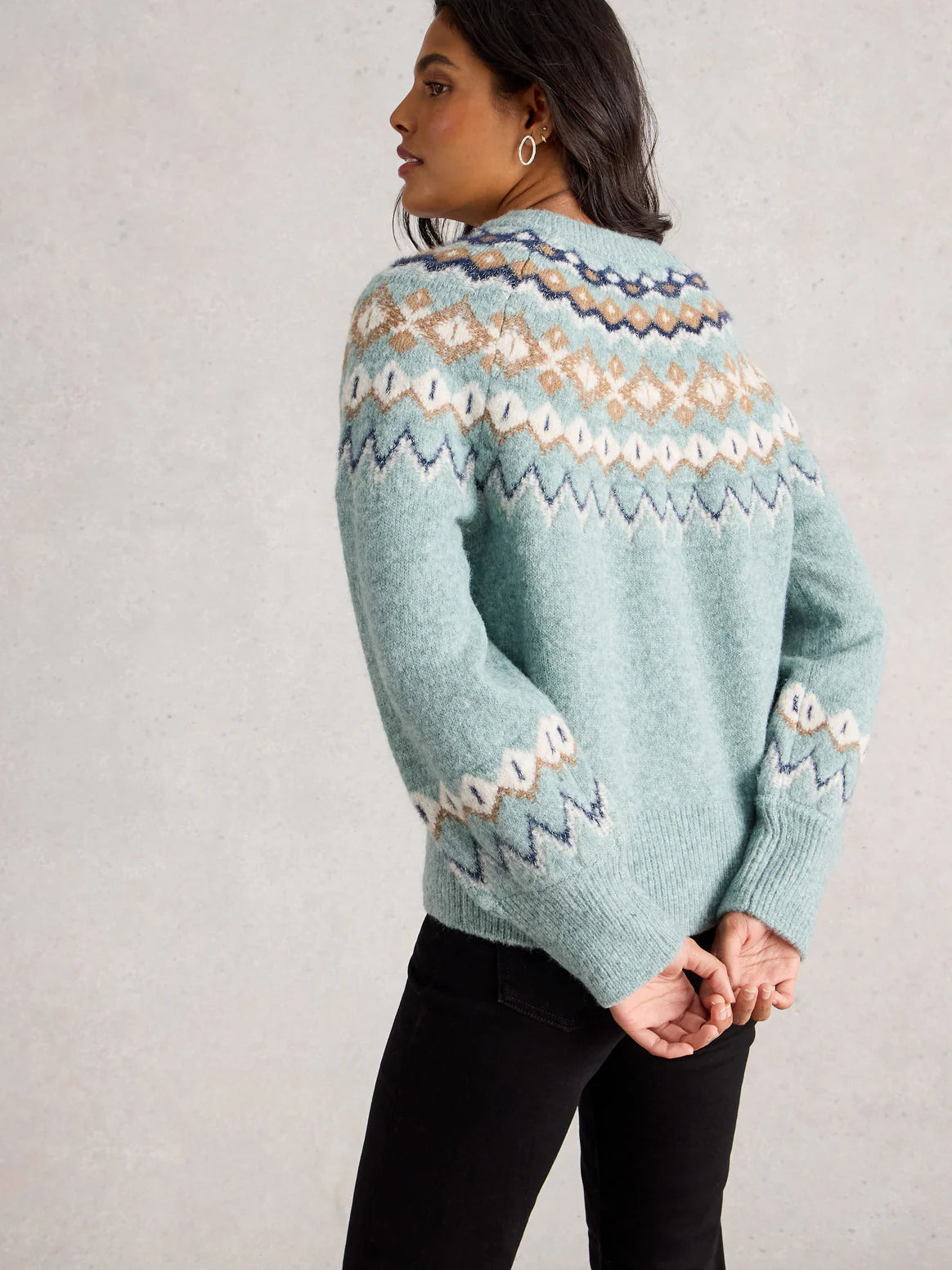 White Stuff Arctic Fairisle Jumper in Blue Multi