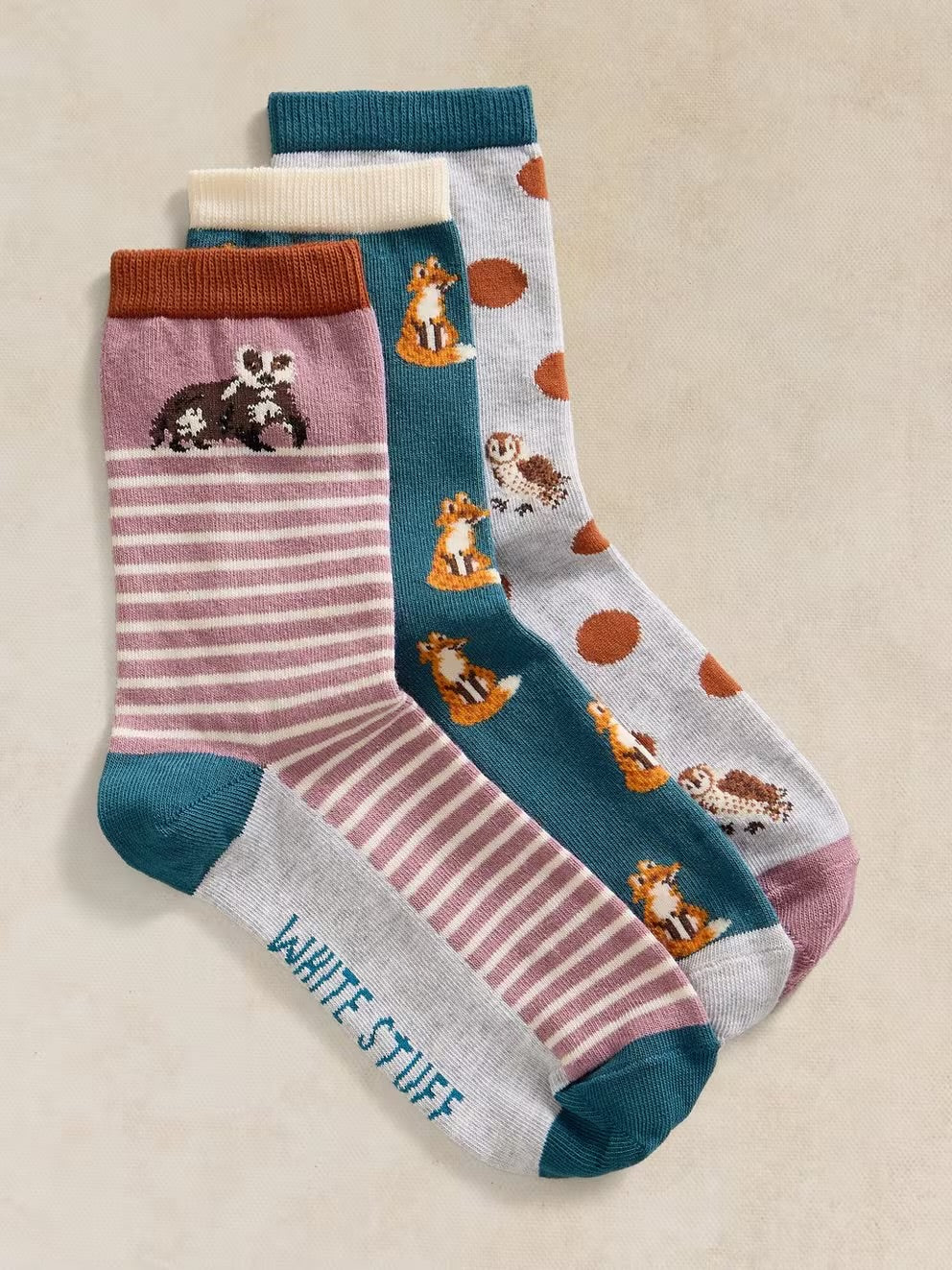 White Stuff 3 Pack Woodland Animal Socks