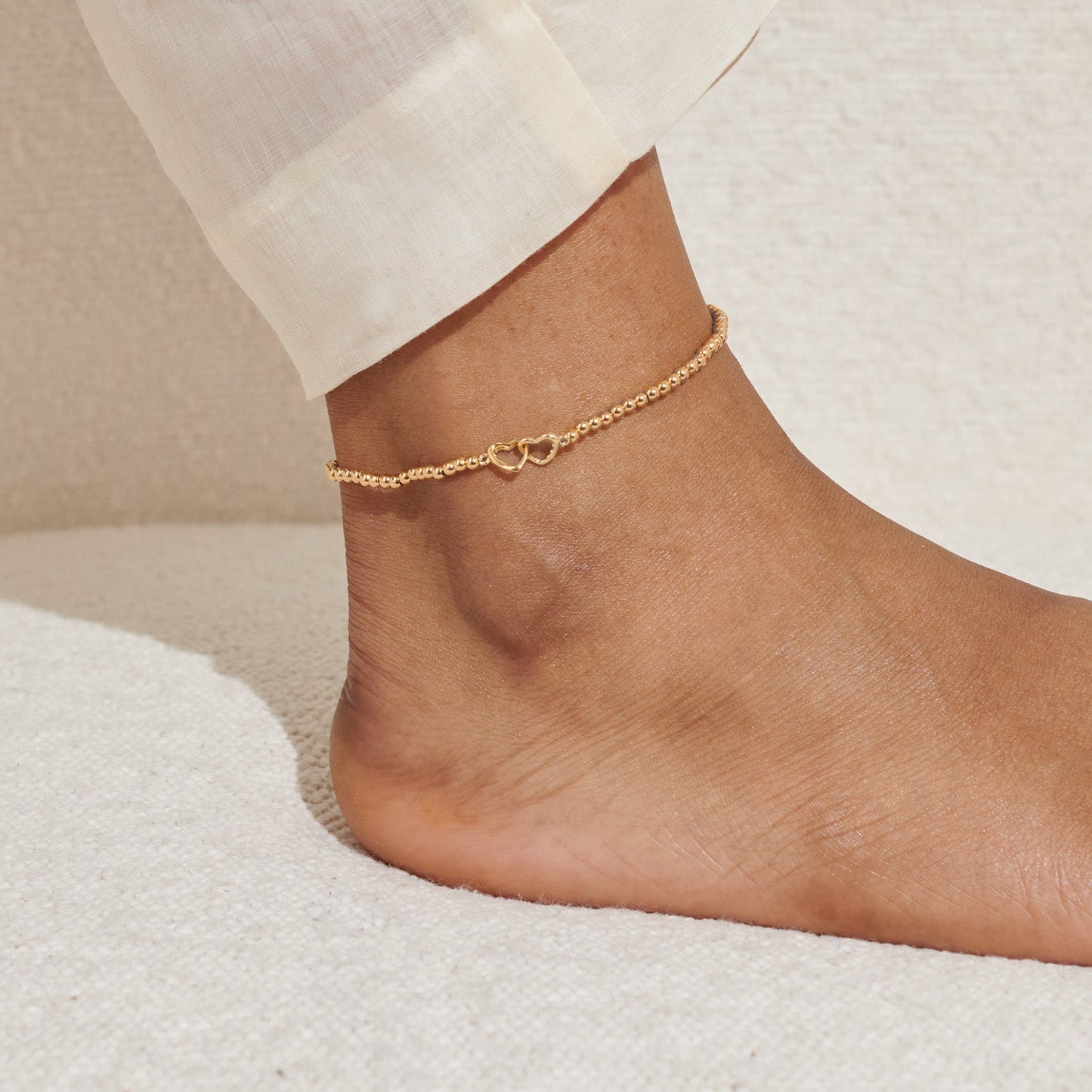 Linked Heart Anklet (Gold Plated)