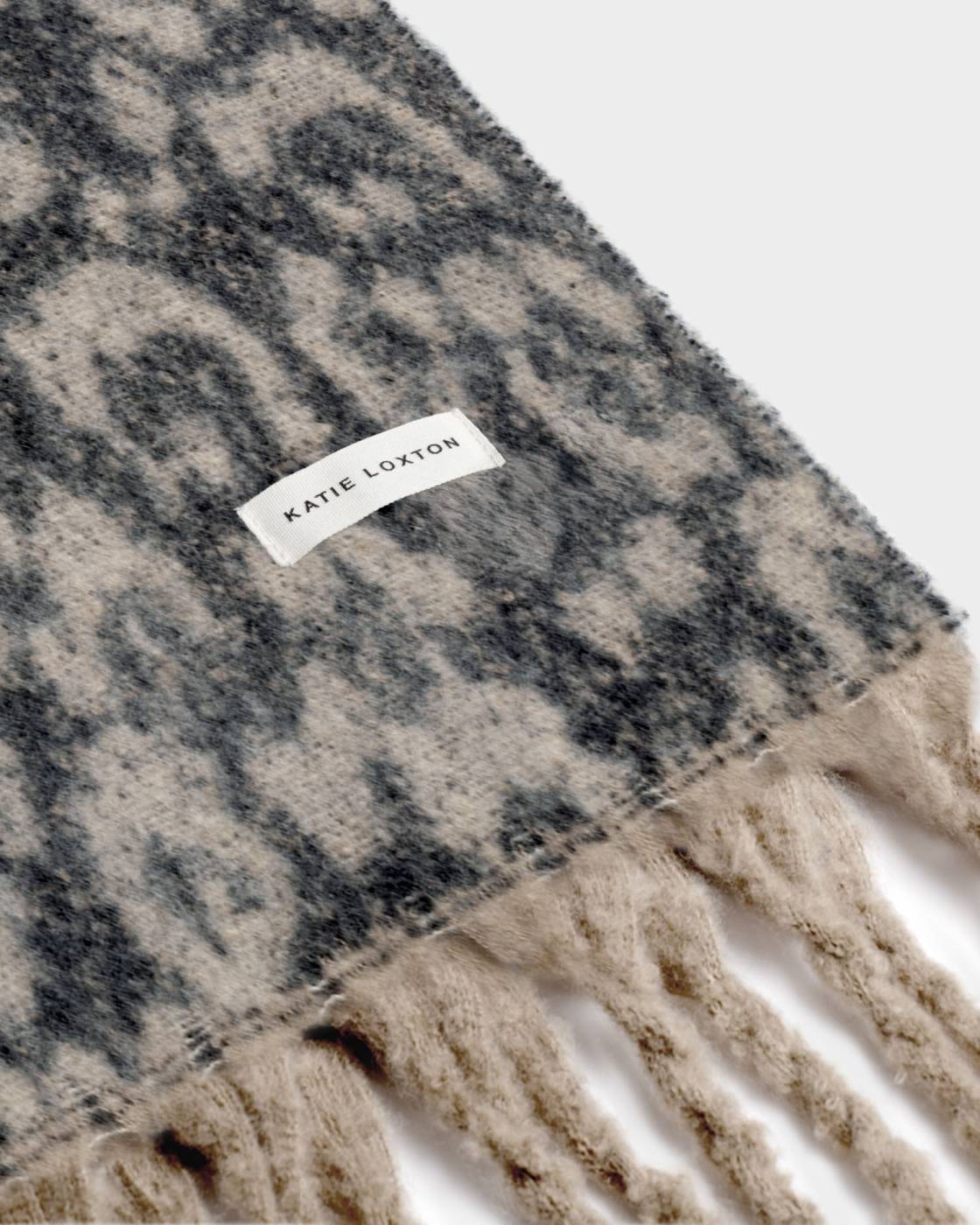 Katie Loxton Recycled Leopard Tassel Scarf