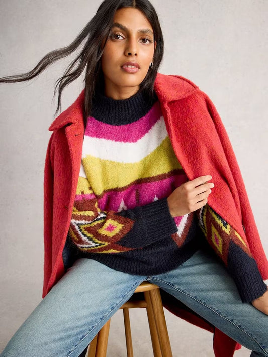 White Stuff Alice Abstract Jumper