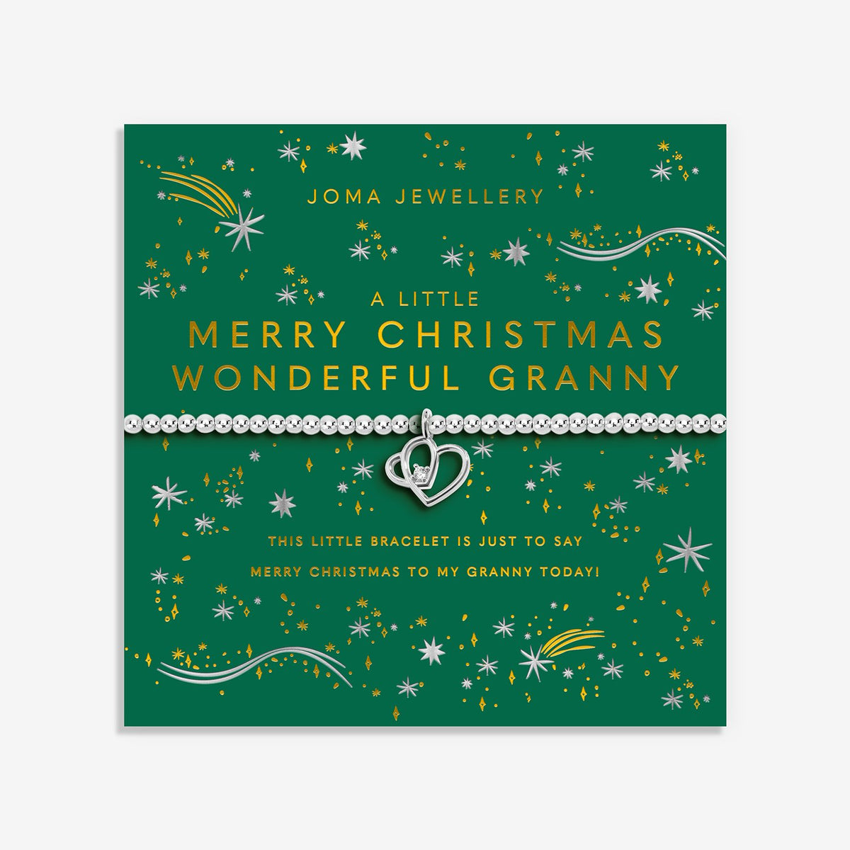 Joma Christmas A Little 'Merry Christmas Wonderful Granny' Bracelet In Silver Plating