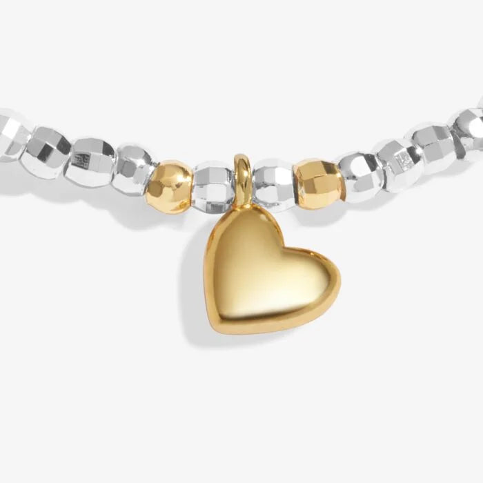 Joma Jewellery Sparkle Confetti A little ‘Heart Of Gold’ Silver & Gold Plated Bracelet