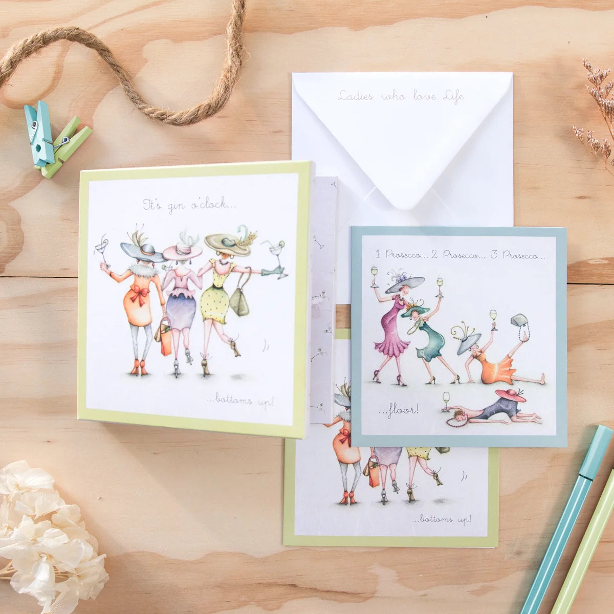 Berni Parker Note Card Set It's Gin O Clock