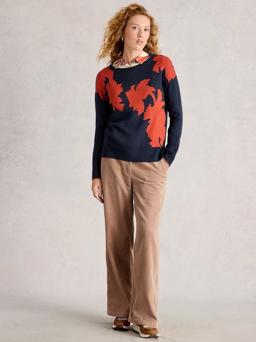 White Stuff Olive Floral Crew Neck Jumper